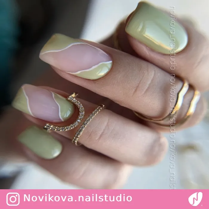 Diagonal Cutout Nail Design